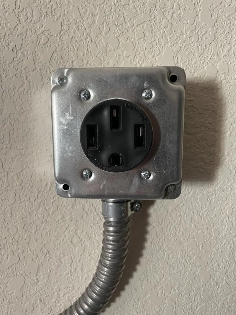 NEMA 14-50 outlet installed for Electrical Panel Upgrade in Lyndon